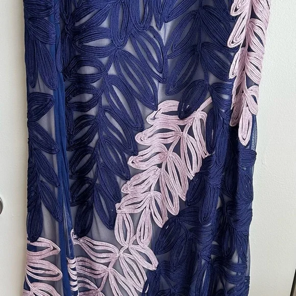 JS Collections Navy and Blue long sleeveless gown - Picture 5 of 6